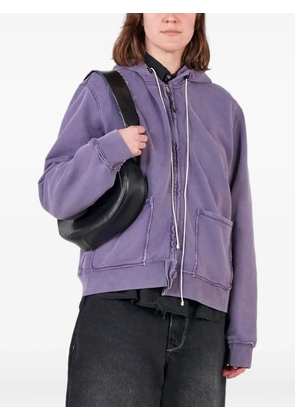 Camiel Fortgens frayed zip hoodie - Purple