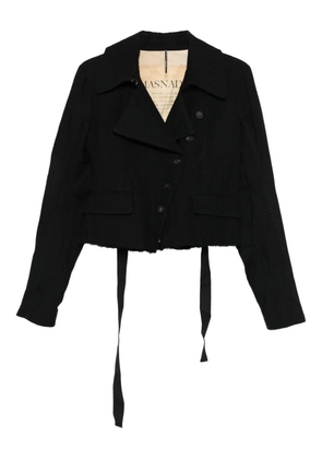 Masnada strap-detail cropped blazer - Black