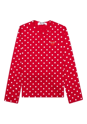 Comme Des Garçons Play polka-dot heart-logo T-shirt - Red