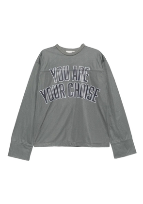 THE M Jordan mesh-panel long-sleeve T-shirt - Grey