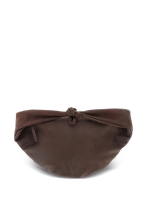 AUTENTICA 504 small Adara knotted leather shoulder bag - Brown
