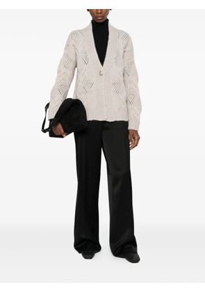 Gran Sasso cable-knit button-fastening cardigan - Neutrals