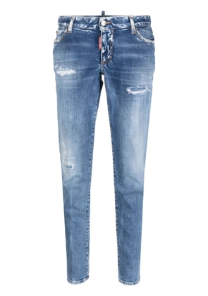 DSQUARED2 distressed-effect cropped jeans - Blue
