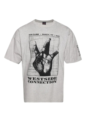 EARTHLING VIP hand-graphic westside connection t-shirt - Grey