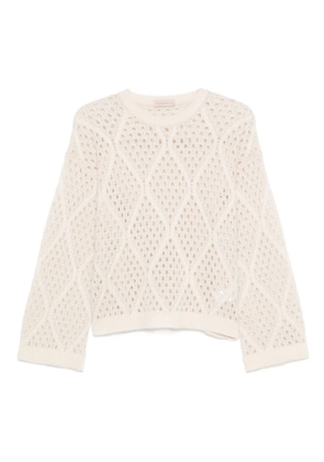 Purotatto open-knit sweater - Neutrals