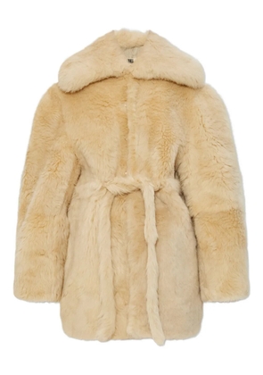 KNWLS Baby tie-waist shearling coat - Neutrals