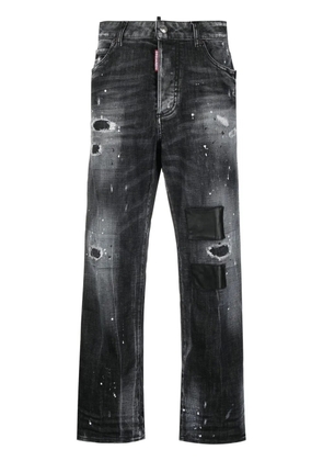 DSQUARED2 high-rise distressed wide-leg jeans - Grey