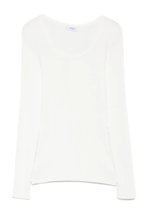 Akris Punto ribbed v-neck sweat - White