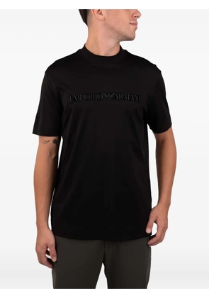 Emporio Armani embossed logo t-shirt - Black