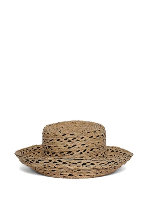 Gigi Burris Millinery woven-straw flat-crown hat - Neutrals