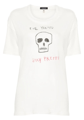 R13 slogan-print T-shirt - Neutrals