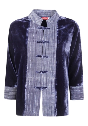 Bianco Levrin velvet button jacket - Blue