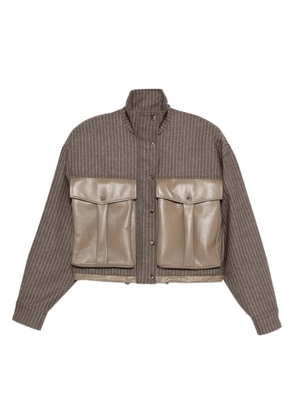 The Mannei pinstriped flap-pocket jacket - Brown