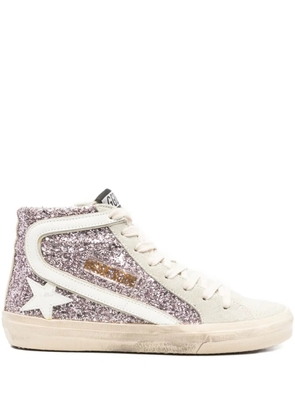 Golden Goose glitter-panel high-top sneakers - Pink