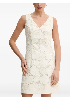 GUESS USA v-neck eyelet-pattern mini dress - Neutrals