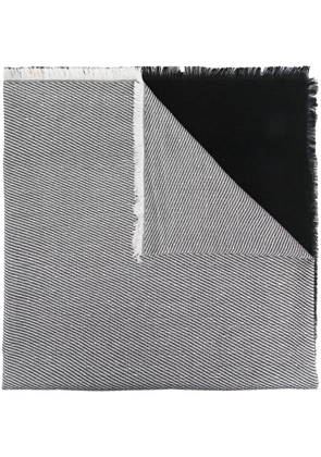 D'aniello color-block knitted scarf - Black