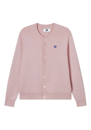 CHOCOOLATE heart-embroidered cotton cardigan - Pink