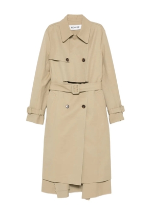 Monse double-breasted frayed-hem trench coat - Neutrals