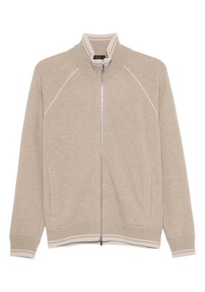 Zanone zip-up cardigan - Neutrals