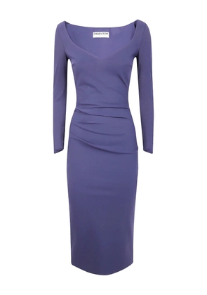 CHIARA BONI La Petite Robe long-sleeve draped midi dress - Purple