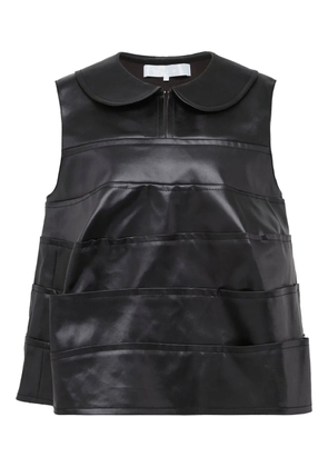 Comme des Garçons TAO faux-leather layered tank top - Black