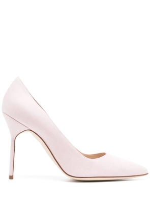 Manolo Blahnik 105mm linen pumps - Pink
