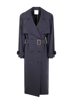 Mantu belted double-breasted trench coat - Black