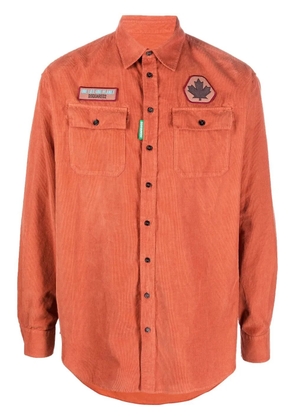 DSQUARED2 logo-patch long-sleeve shirt - Orange