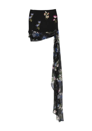 Blumarine floral-embroidery skirt - Black