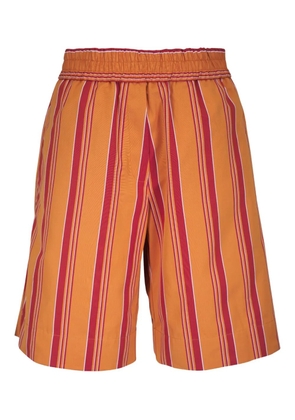 Odeeh striped high-waisted shorts - Orange