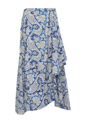Ulla Johnson paisley-print ruffled skirt - Blue