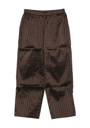 Christian Peau striped silk trousers - Brown
