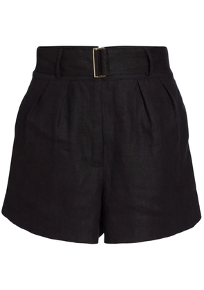 HEVRON linen shorts - Black