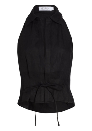 HEVRON linen top - Black