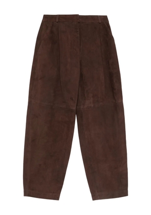 CO COLLECTION pleated suede trousers - Brown