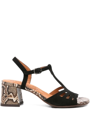 Chie Mihara 60mm Lareina leather T-bar block-heel sandals - Black