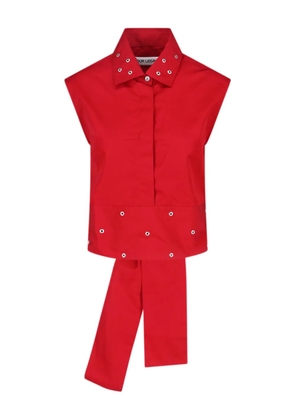 OUR LEGACY eyelet tie top blouse - Red