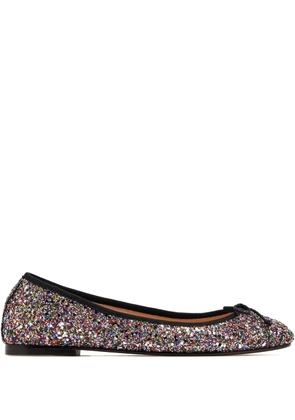 HOUSE OF BALLERINAS glitter bow-detail ballet flats - Black