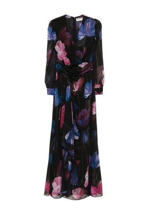 CHIARA BONI La Petite Robe floral-print ruffled maxi dress - Black