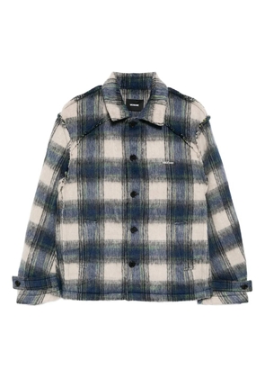 We11done inside out plaided jacket - Blue