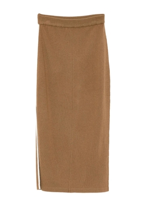 CUDDLEUP knitted maxi skirt - Brown
