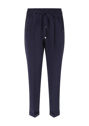 Kiton drawstring-fastening silk trousers - Blue