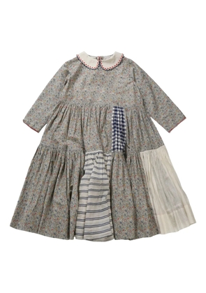 Pero patchwork-motif dress - White