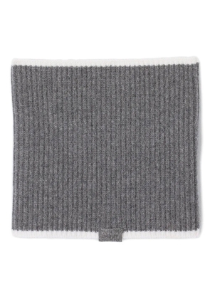 SANDRO ribbed contrast-trim scarf - Grey