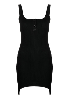 Courrèges button-placket ribbed minidress - Black