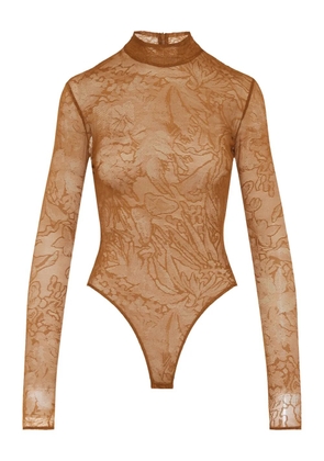 David Koma floral-lace bodysuit - Brown