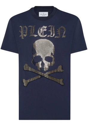 Philipp Plein Strass Skull & Bones T-shirt - Blue