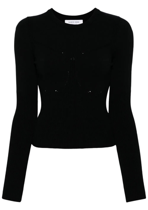Marine Serre crew neck straight hem jumper - Black