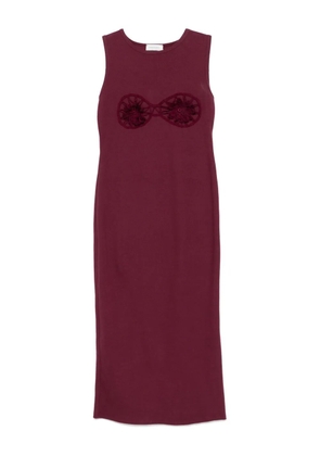 Magda Butrym flower-appliqué midi dress - Purple