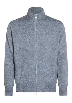 Brunello Cucinelli high-neck zip-front cardigan - Blue